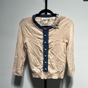 Anthropologie Pearl Button Three Quarter Sleeve Cardigan